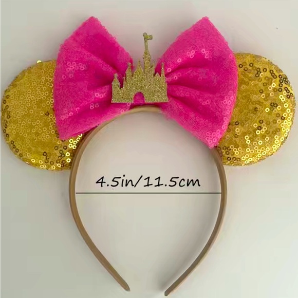 COPY - NWT MOUSE EARS GLITTERS HEADBAND with SHINY BOW - Picture 4 of 13